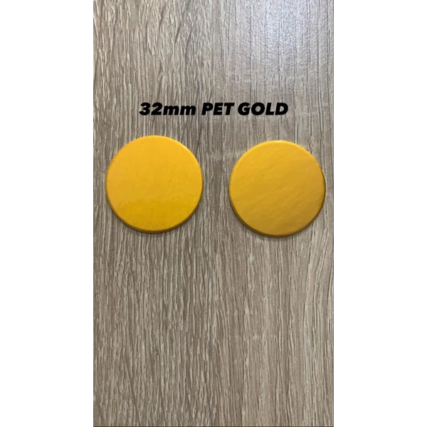 Segel Kemasan Aluminium Foil 32mm PET GOLD
